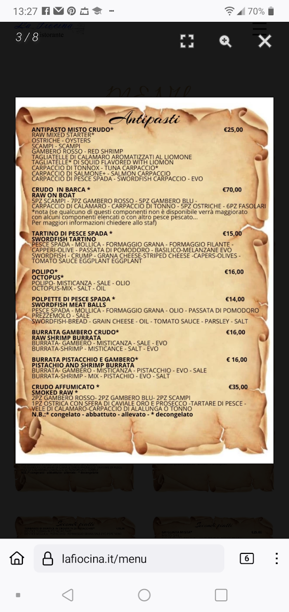La Fiocina Menu - Image 4